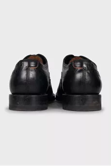 Men's black leather derby shoes