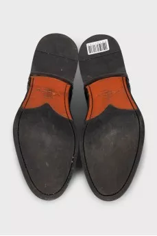 Men's black leather derby shoes