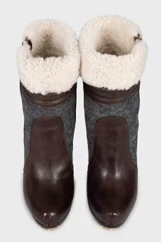 Insulated ankle boots with heels and straps
