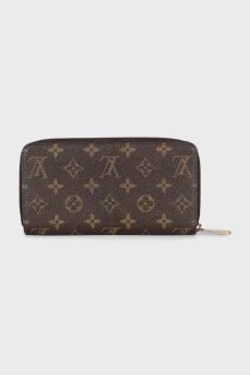Brown wallet with brand logo