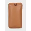 Brown phone case with strap