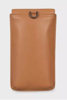 Brown phone case with strap