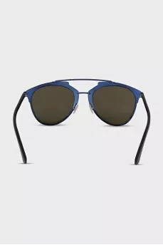 Sunglasses with blue metallic frames