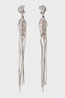 Silver clip-on earrings with crystals