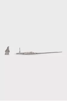 Silver clip-on earrings with crystals