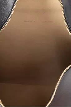 Black leather rectangular tote
