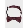 Men's pine-colored silk bow tie
