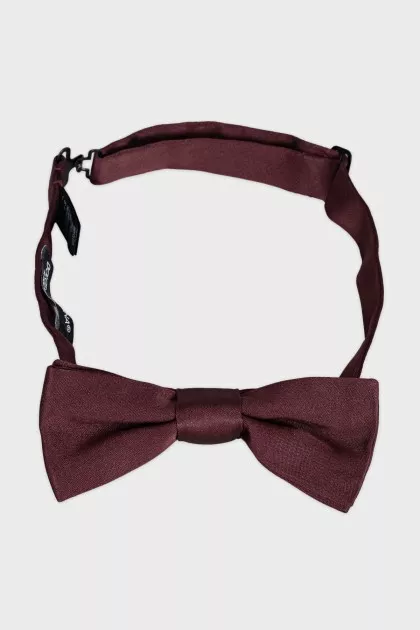 Men's pine-colored silk bow tie