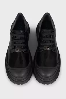 Black brogues with rubber toes