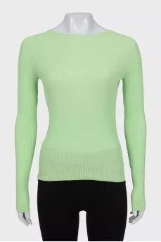 Green ribbed long sleeve shirt