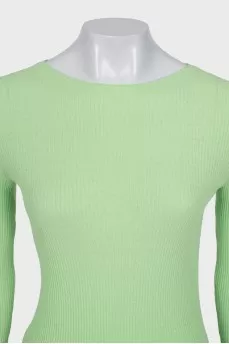 Green ribbed long sleeve shirt