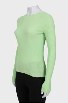 Green ribbed long sleeve shirt