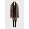 Brown cardigan with fur