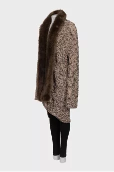 Brown cardigan with fur