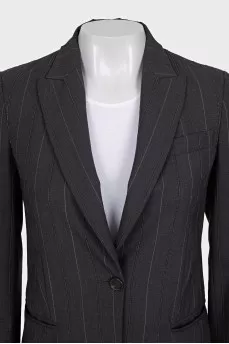 Gray jacket with wide stripes