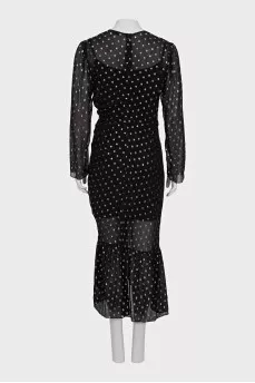 Black dress with gold print
