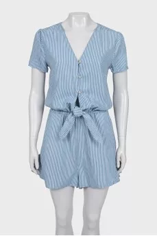 Striped jumpsuit with tag