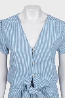 Striped jumpsuit with tag