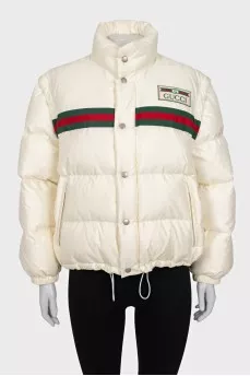 White down jacket with detachable sleeves