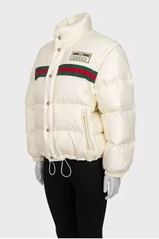 White down jacket with detachable sleeves