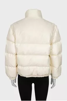 White down jacket with detachable sleeves