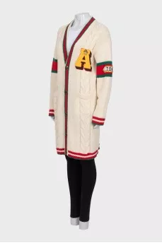 Long wool cardigan