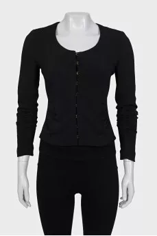 Fitted cardigan with hooks