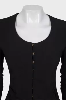 Fitted cardigan with hooks