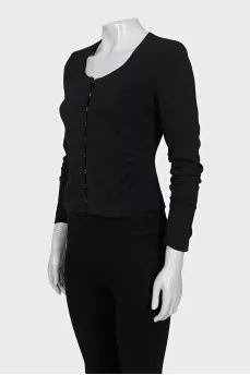 Fitted cardigan with hooks
