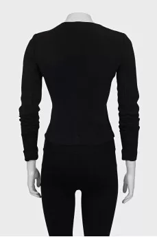 Fitted cardigan with hooks