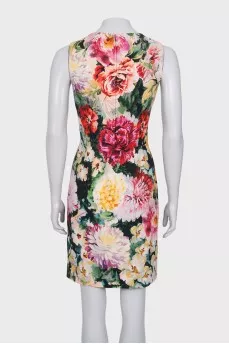 Sleeveless fitted dress in floral print