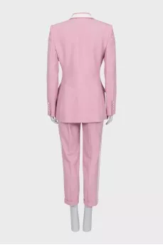 Pink suit with straight-leg trousers