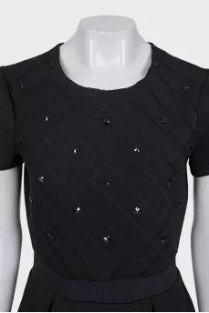 Black fitted embellished dress