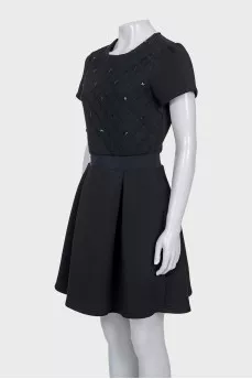 Black fitted embellished dress