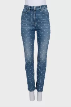 Tapered jeans with signature print