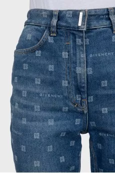 Tapered jeans with signature print