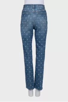 Tapered jeans with signature print