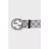 Men's blue canvas and leather belt