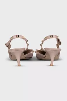 Кожаные туфли с фирменным декором Rockstud
