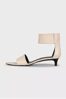 Leather kitten heel sandals