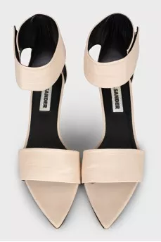 Leather kitten heel sandals