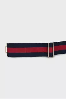 Textile belt with logo buckle