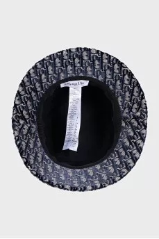 Blue hat with signature print
