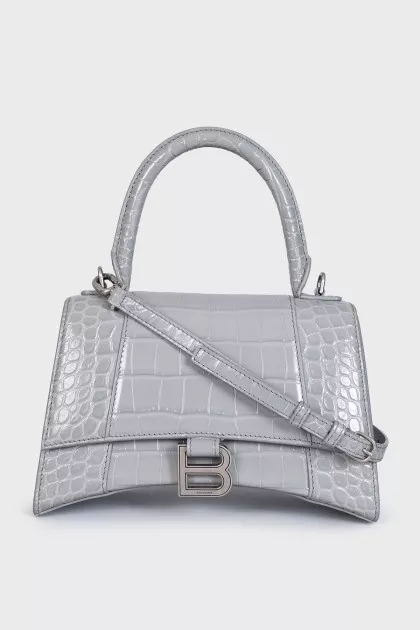 Hourglass embossed leather bag
