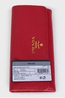 Червоний гаманець зі шкіри Saffiano