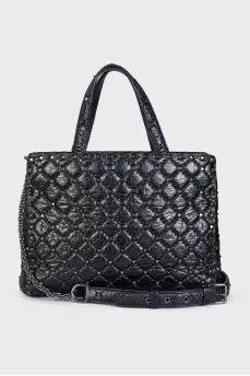 Черная кожаная сумка Rockstud