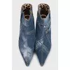 Denim ankle boots with heels