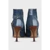 Denim ankle boots with heels