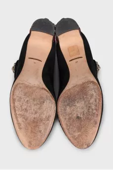Black Mary Janes with rhinestones
