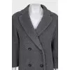 Gray double-breasted alpaca coat